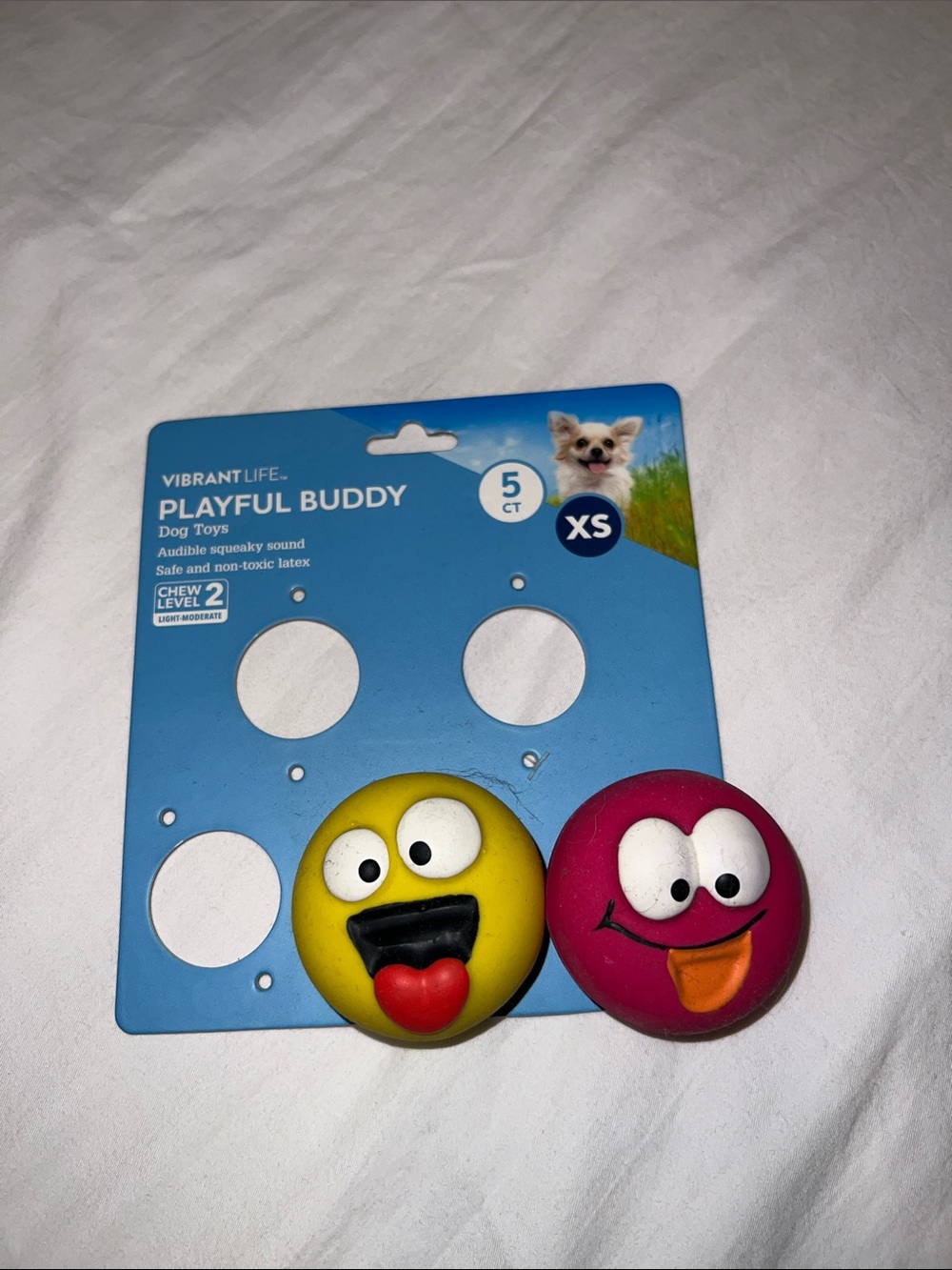 Vibrant Playful Buddy Emoji Squeaky Balls - Yellow & Pink